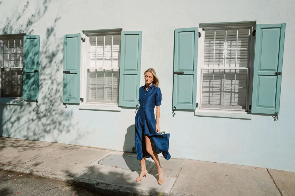 The JA Shirt Dress Dupioni - Twilight sold by Julia Amory product image thumbnail 3