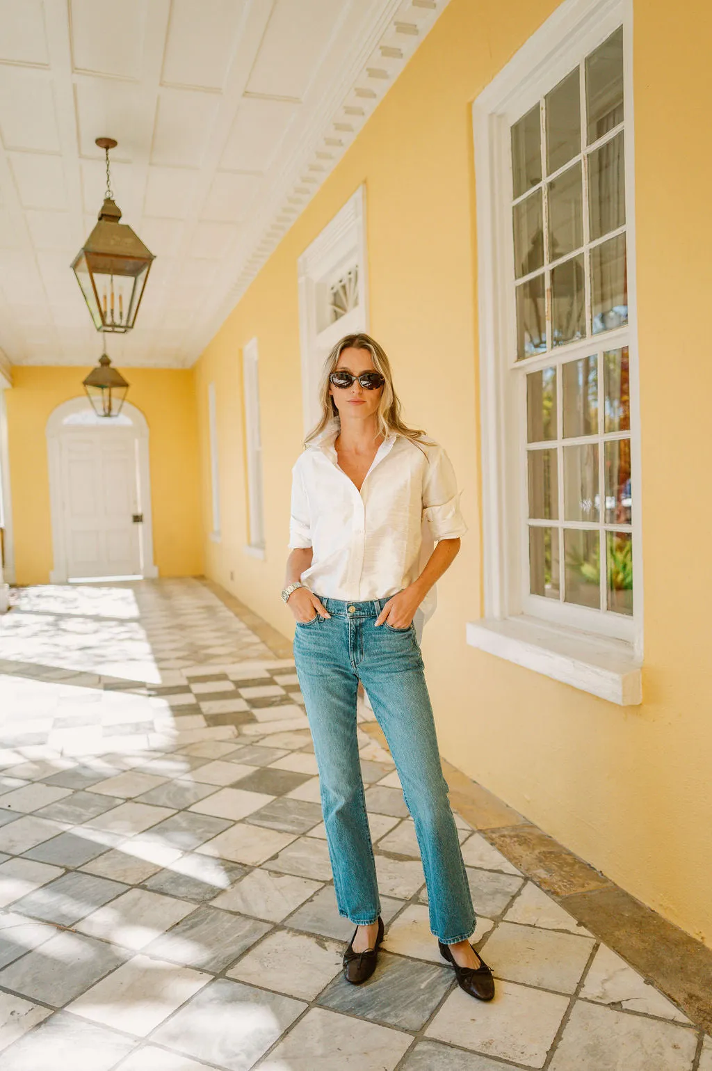 The Carolyn Shirt Dupioni - Blanc sold by Julia Amory product image thumbnail 5