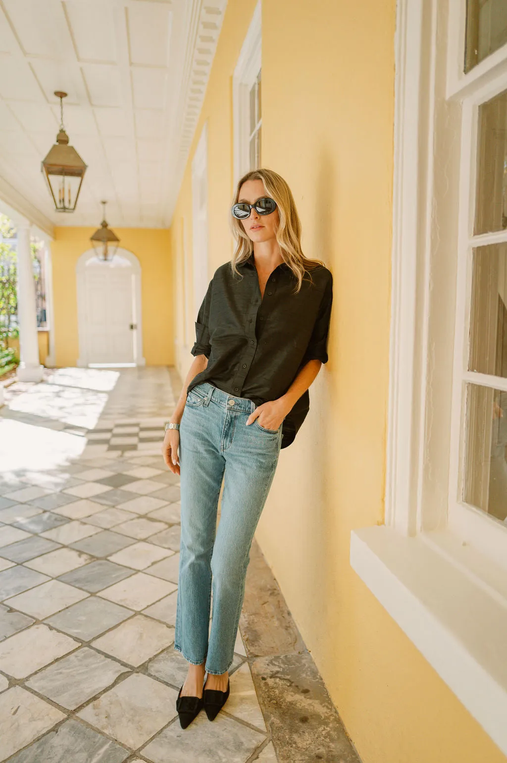 The Carolyn Shirt Dupioni - Noir sold by Julia Amory product image thumbnail 3