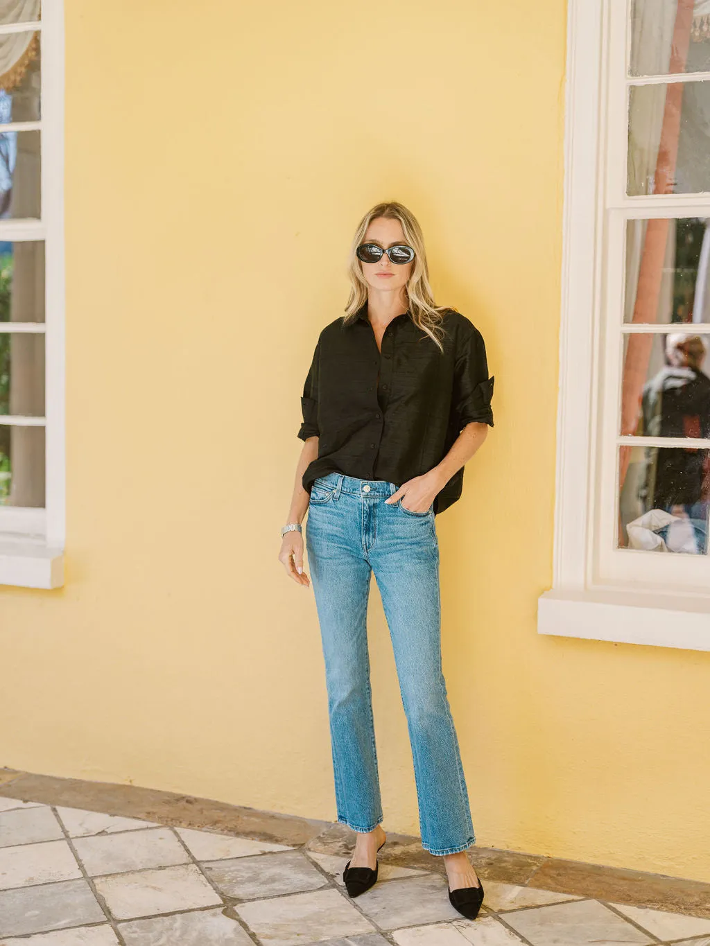 The Carolyn Shirt Dupioni - Noir sold by Julia Amory product image thumbnail 2