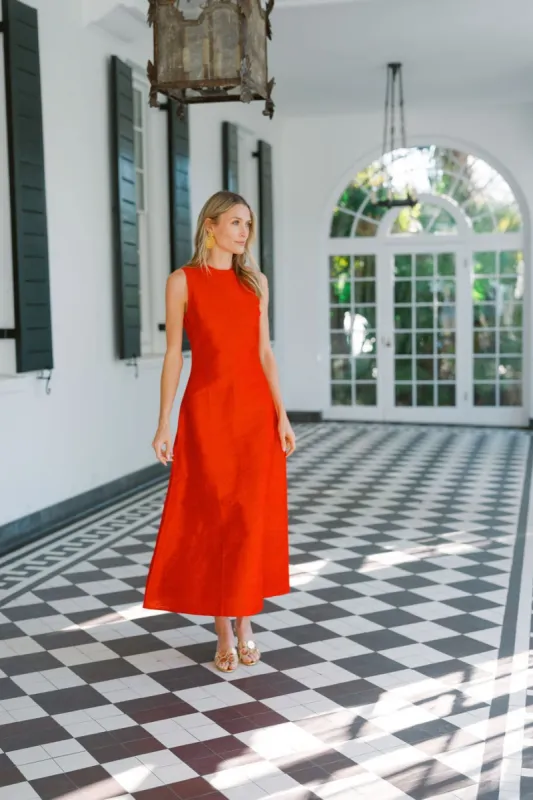Jane Dress - Fiery Red sold by Julia Amory
