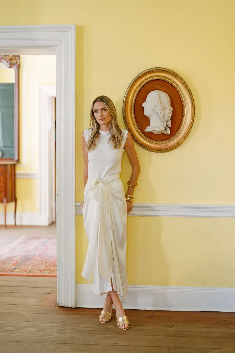 Cartagena Wrap Skirt - White sold by Julia Amory