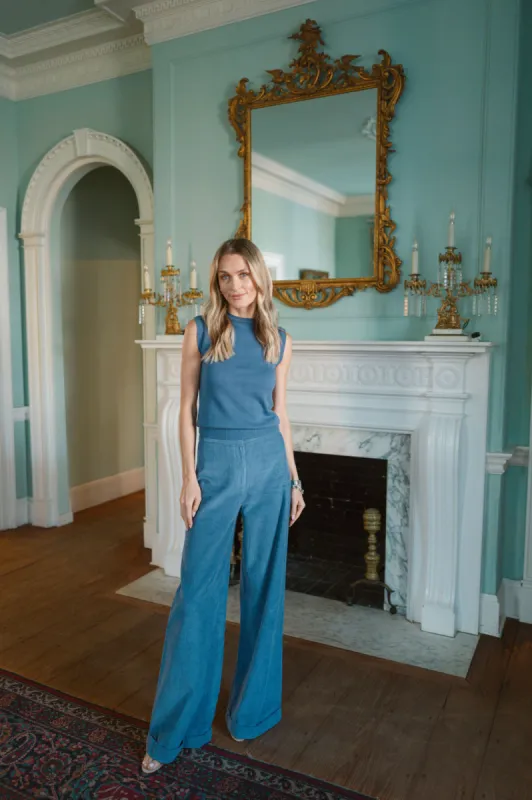 Julia Pant Cord - Azure sold by Julia Amory