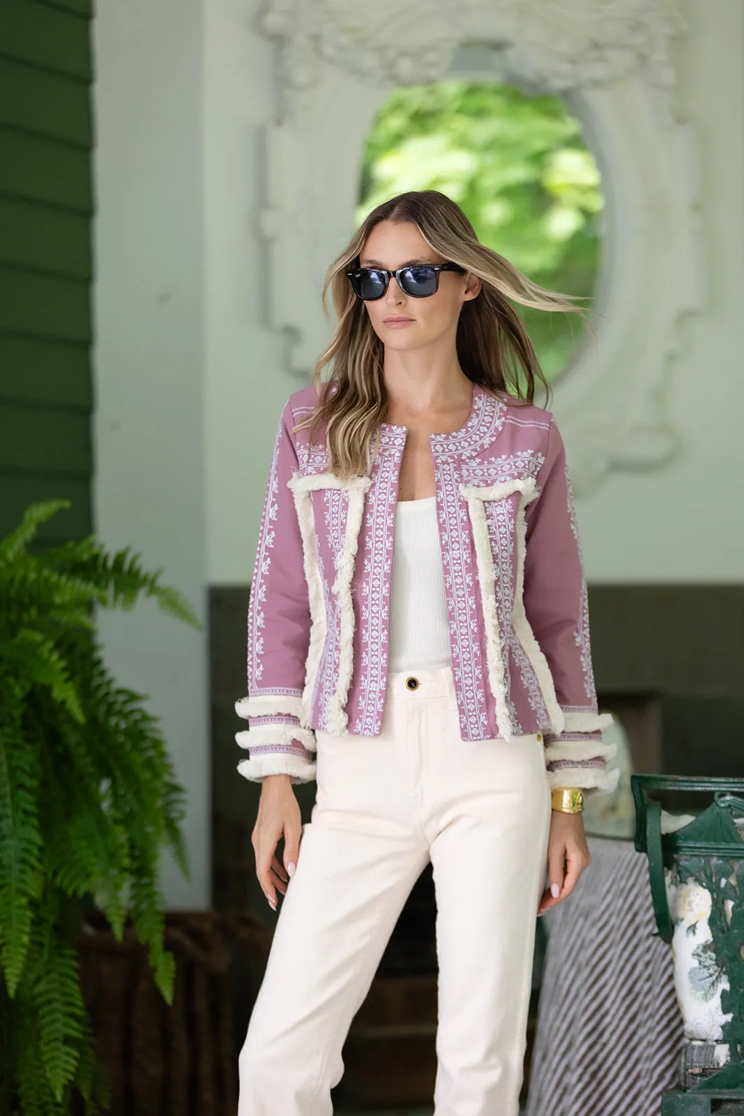 Fringe Jacket - Dusty Mauve sold by Julia Amory
