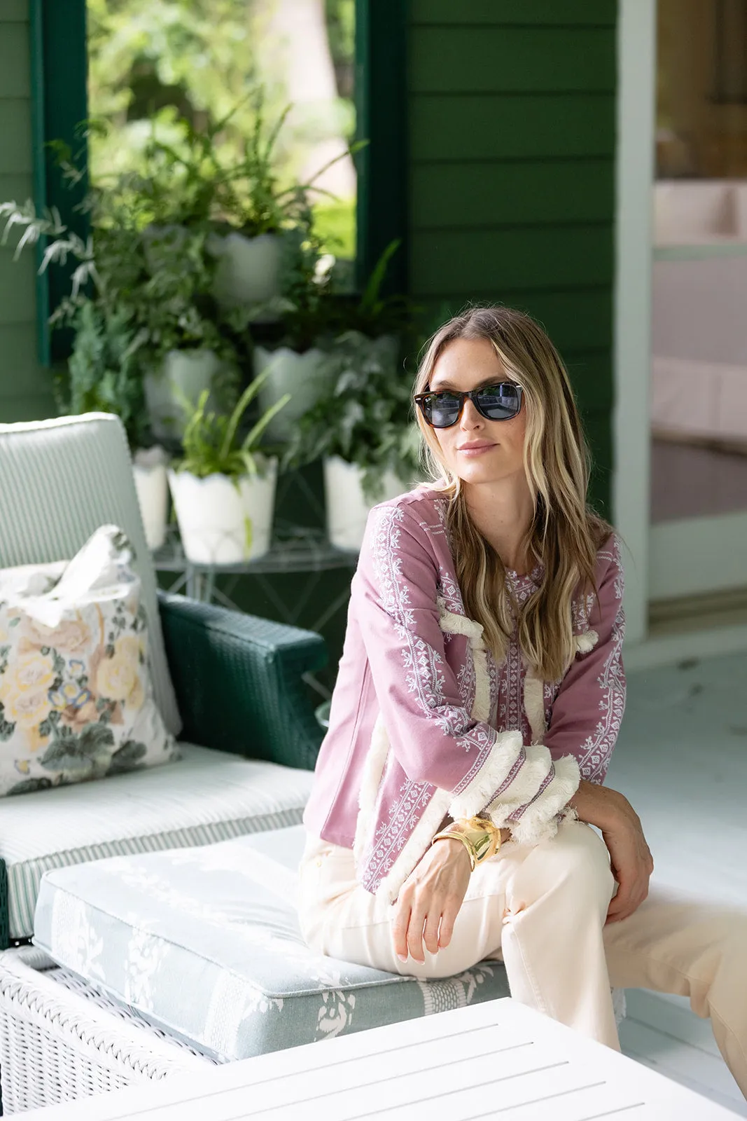 Fringe Jacket - Dusty Mauve sold by Julia Amory product image thumbnail 5