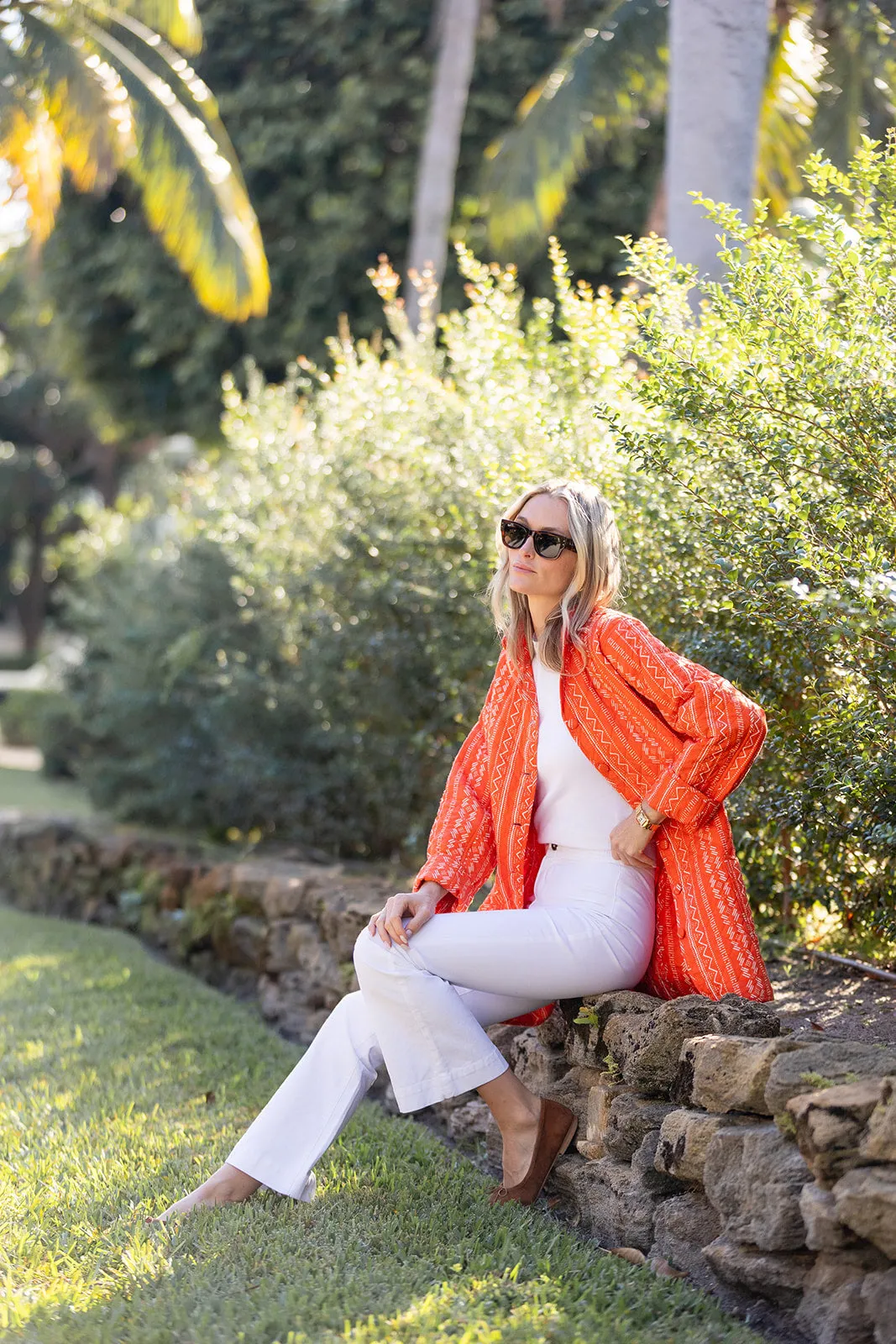 Oversized Dakota - Tangerine Zig Zag sold by Julia Amory