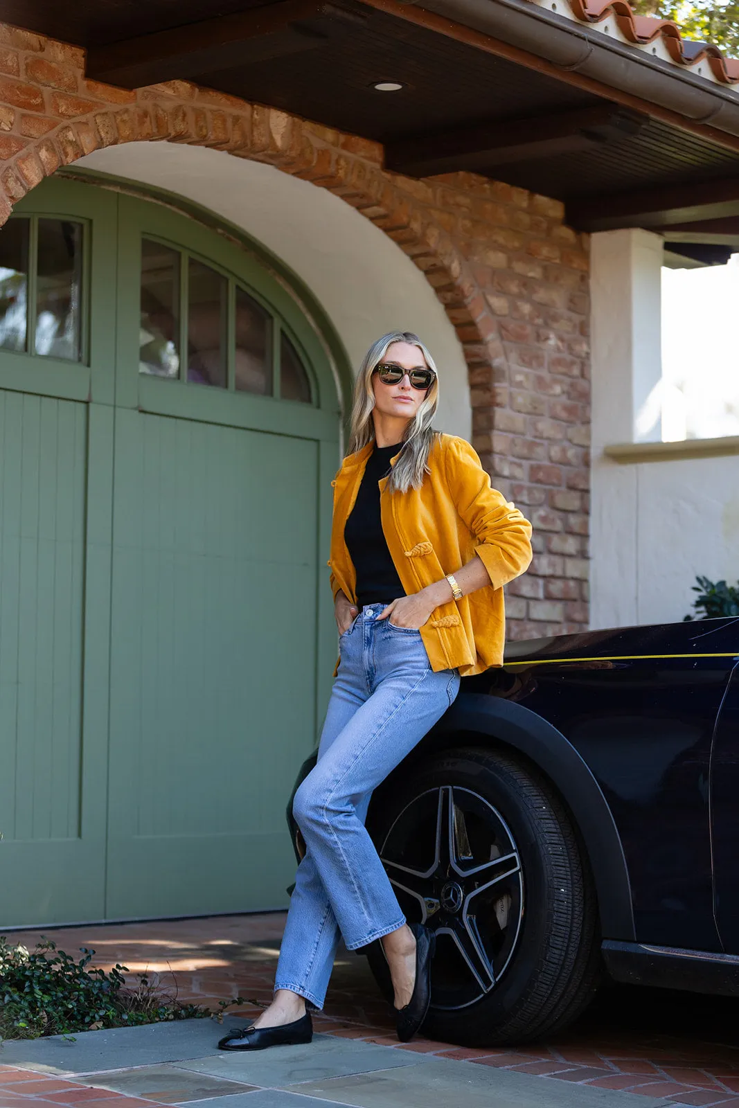 Mandarin Velvet Jacket - Saffron sold by Julia Amory product image thumbnail 2