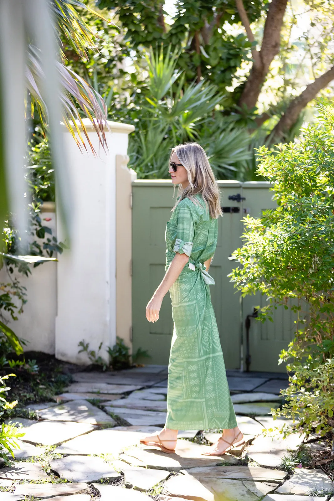 The JA Husband Shirt - Sage Tangier Patchwork sold by Julia Amory product image thumbnail 5