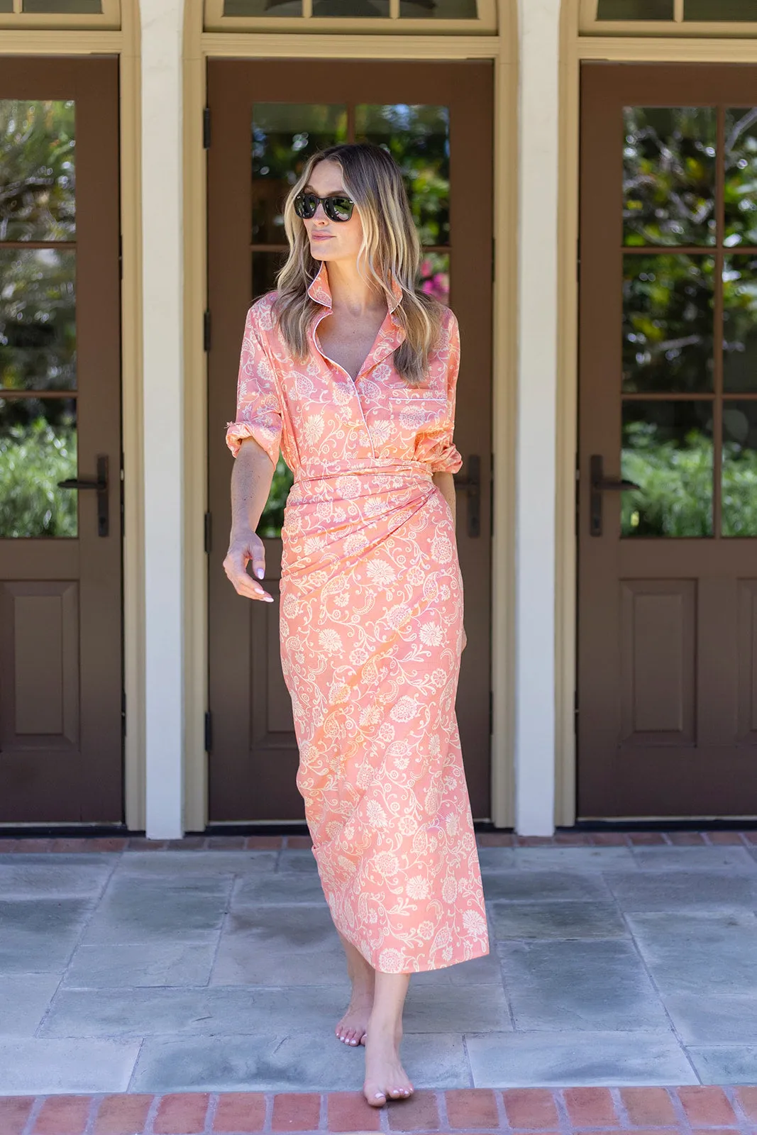 The JA Husband Shirt - Coral Peach Petunia sold by Julia Amory product image thumbnail 4