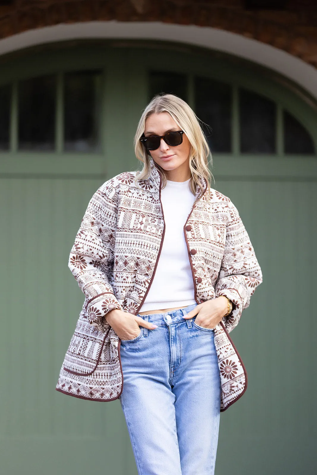 Oversized Dakota Jacket - Coco Tulum Stripe sold by Julia Amory product image thumbnail 2