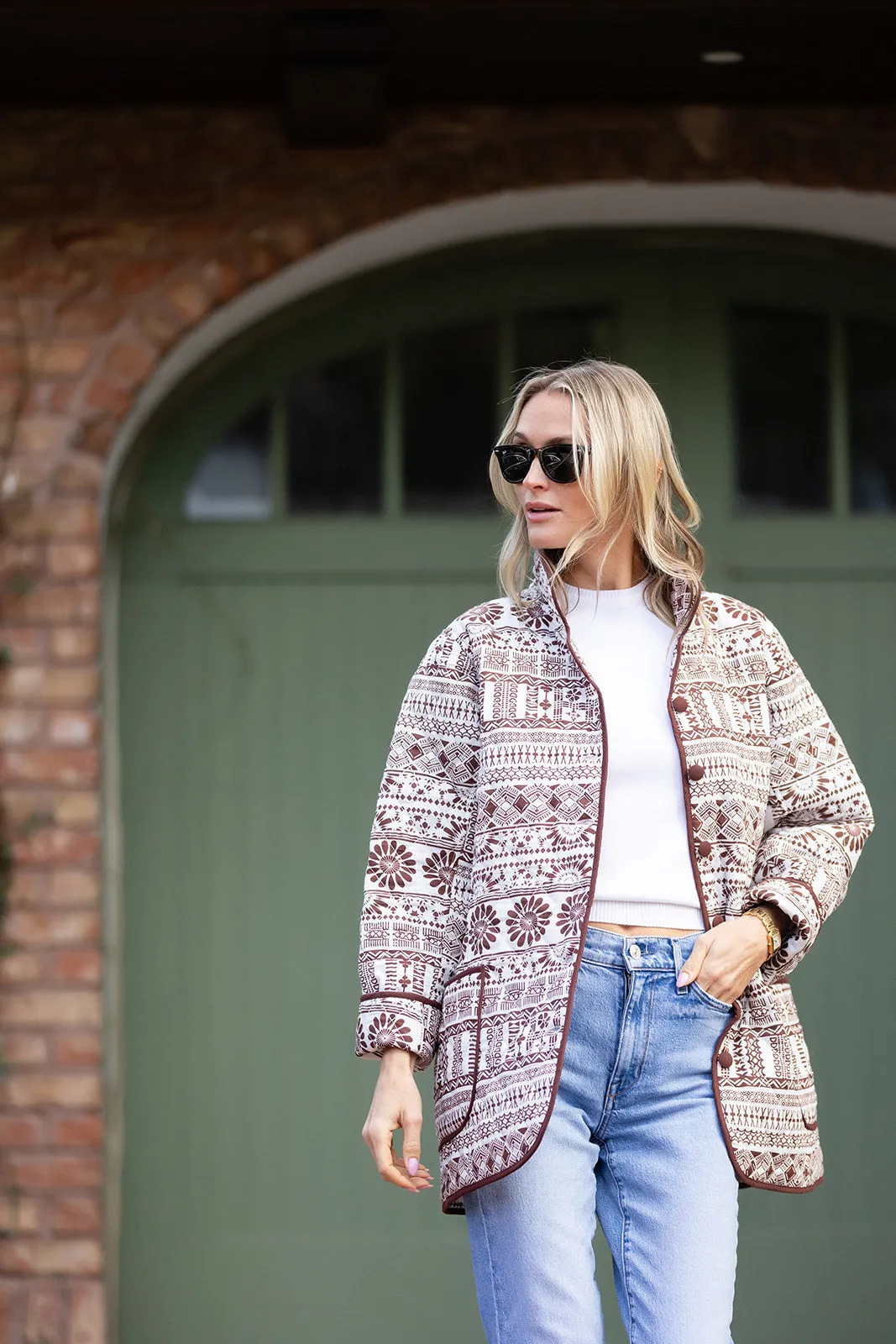 Oversized Dakota Jacket - Coco Tulum Stripe sold by Julia Amory product image thumbnail 4