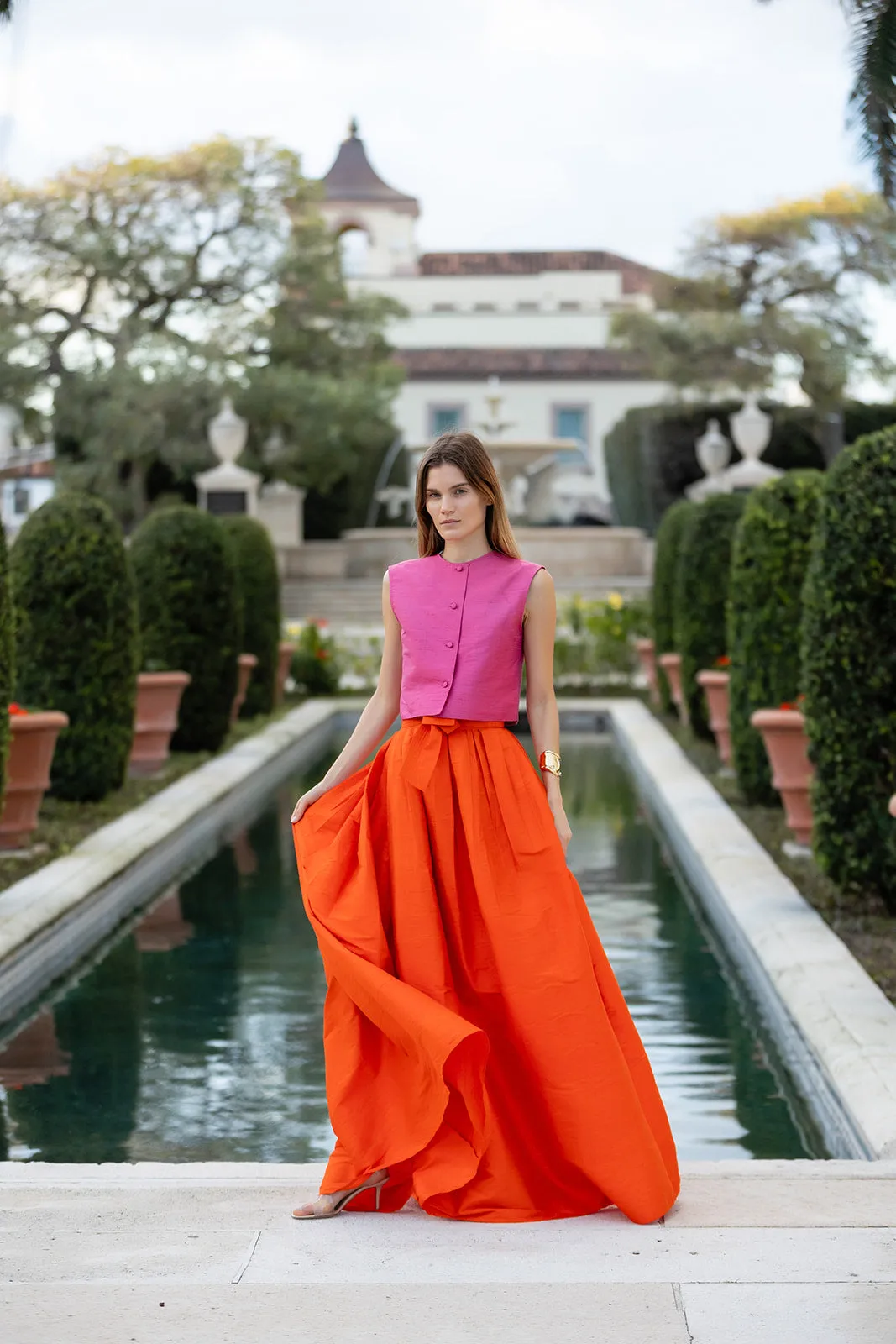 Ball Skirt - Tangerine sold by Julia Amory