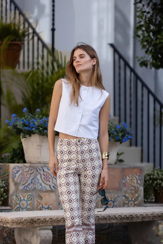 Blair Top Poplin - Blanc sold by Julia Amory