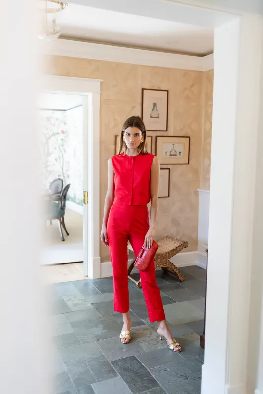 Jackie Pant - Lipstick Red sold by Julia Amory