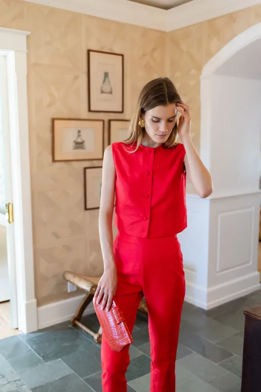Blair Top - Lipstick Red sold by Julia Amory
