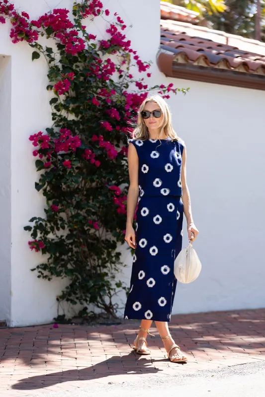 Park Avenue Skirt - Midnight Ikat sold by Julia Amory