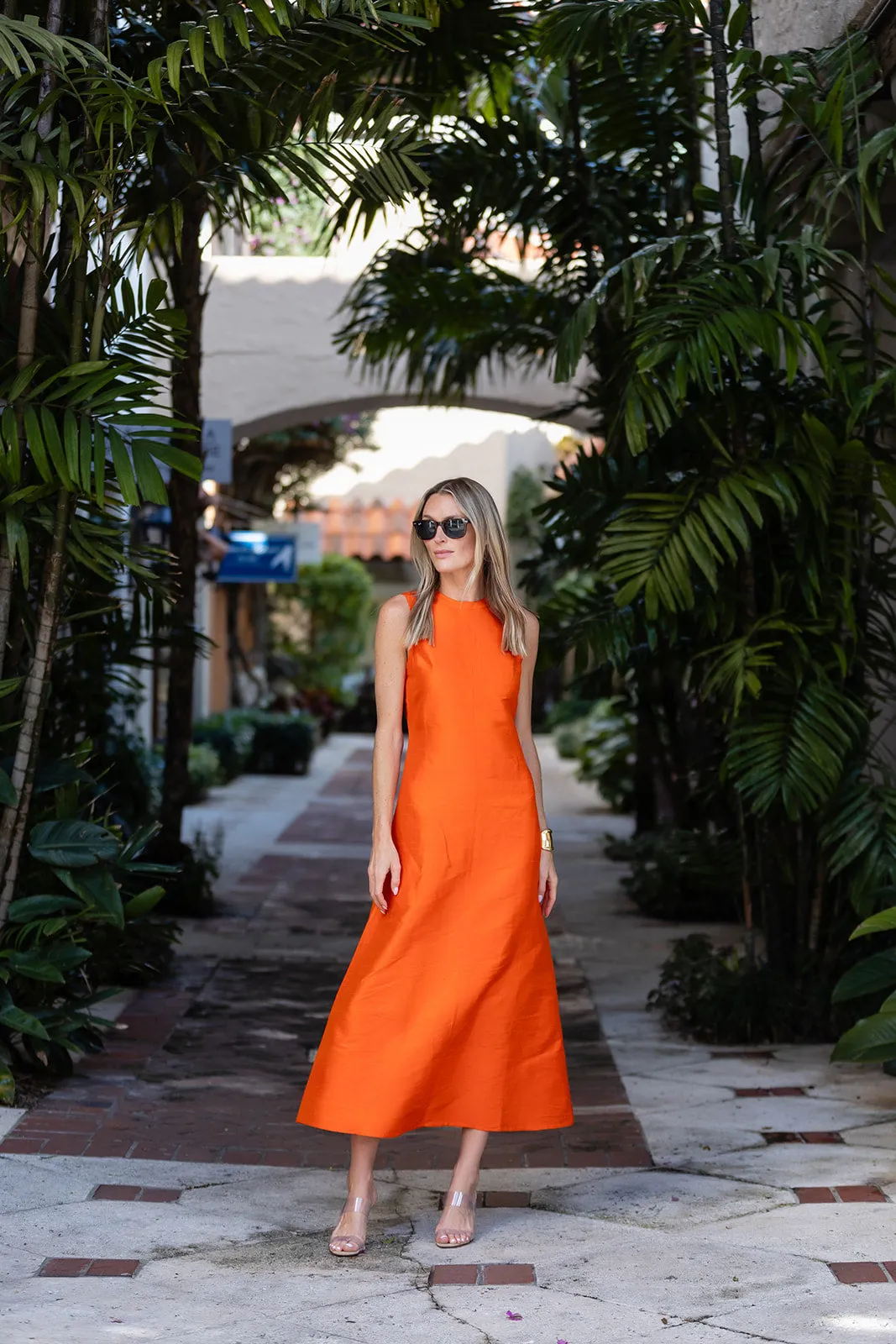 Jane Dress - Tangerine sold by Julia Amory