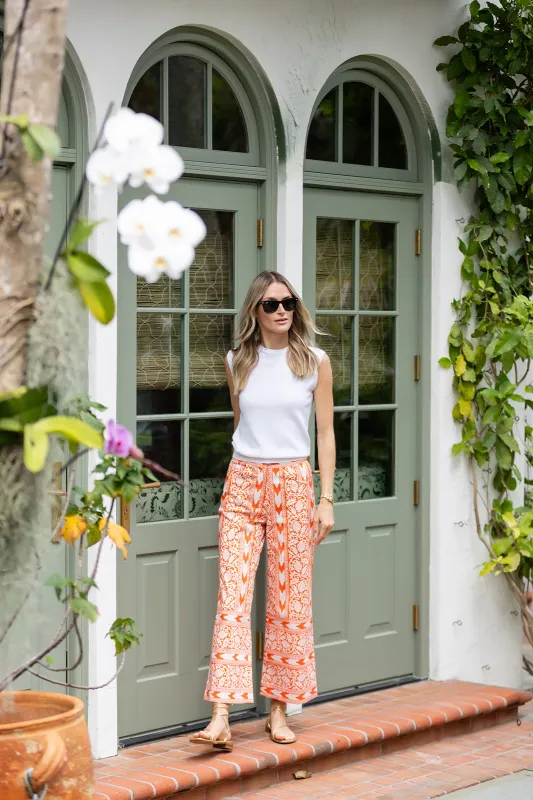 Babe Pant - Tangerine Island Ikat sold by Julia Amory