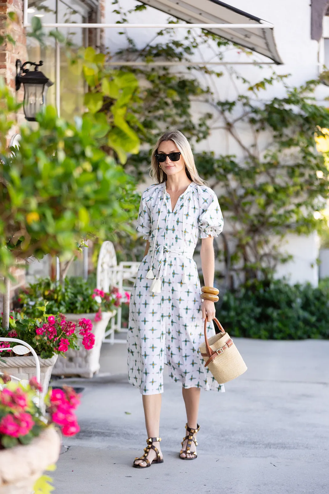 Zoe Dress Ikat - Blanc sold by Julia Amory