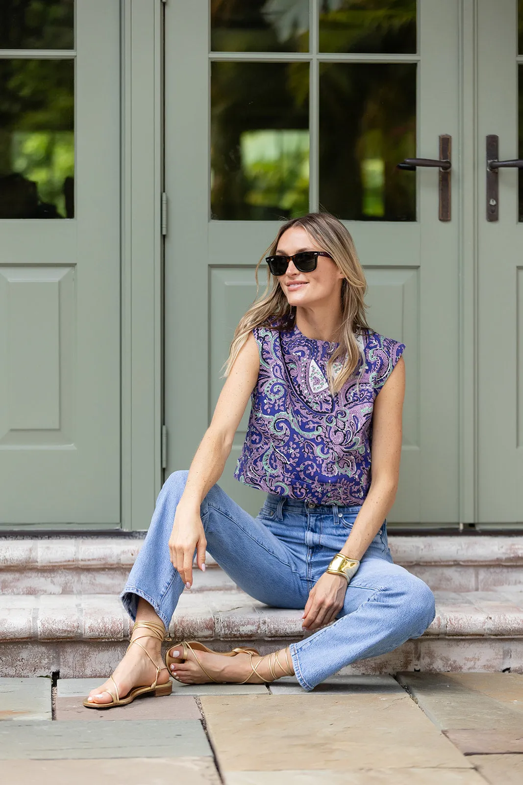 Slim Shell Top - Palm Beach Paisley sold by Julia Amory product image thumbnail 2