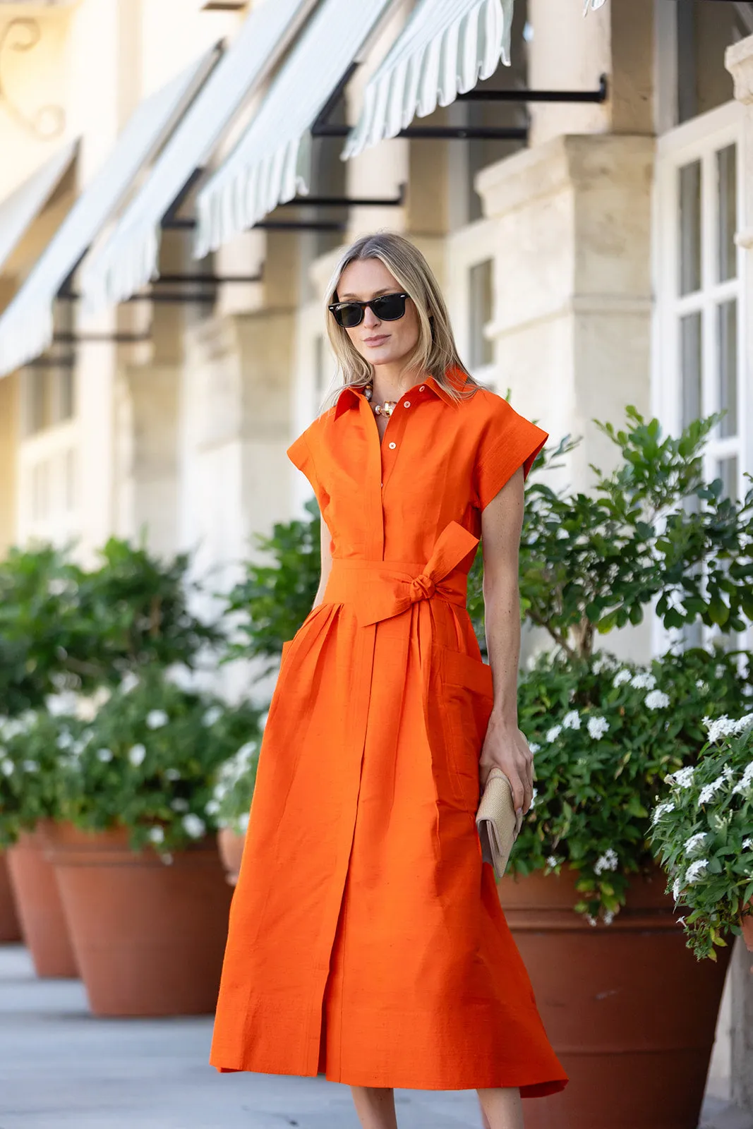 Betty Dress Dupioni - Tangerine sold by Julia Amory product image thumbnail 5