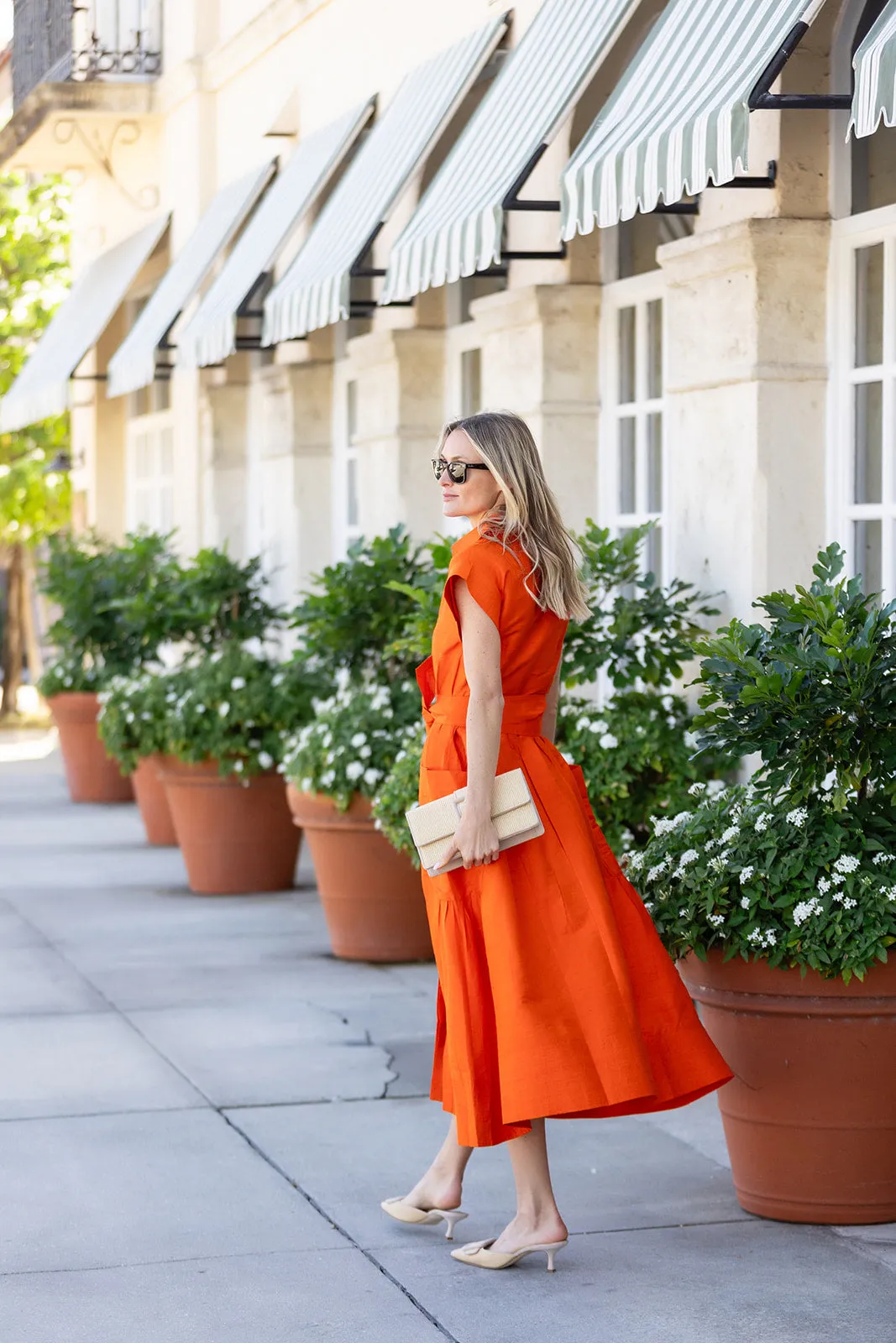 Betty Dress Dupioni - Tangerine sold by Julia Amory product image thumbnail 3
