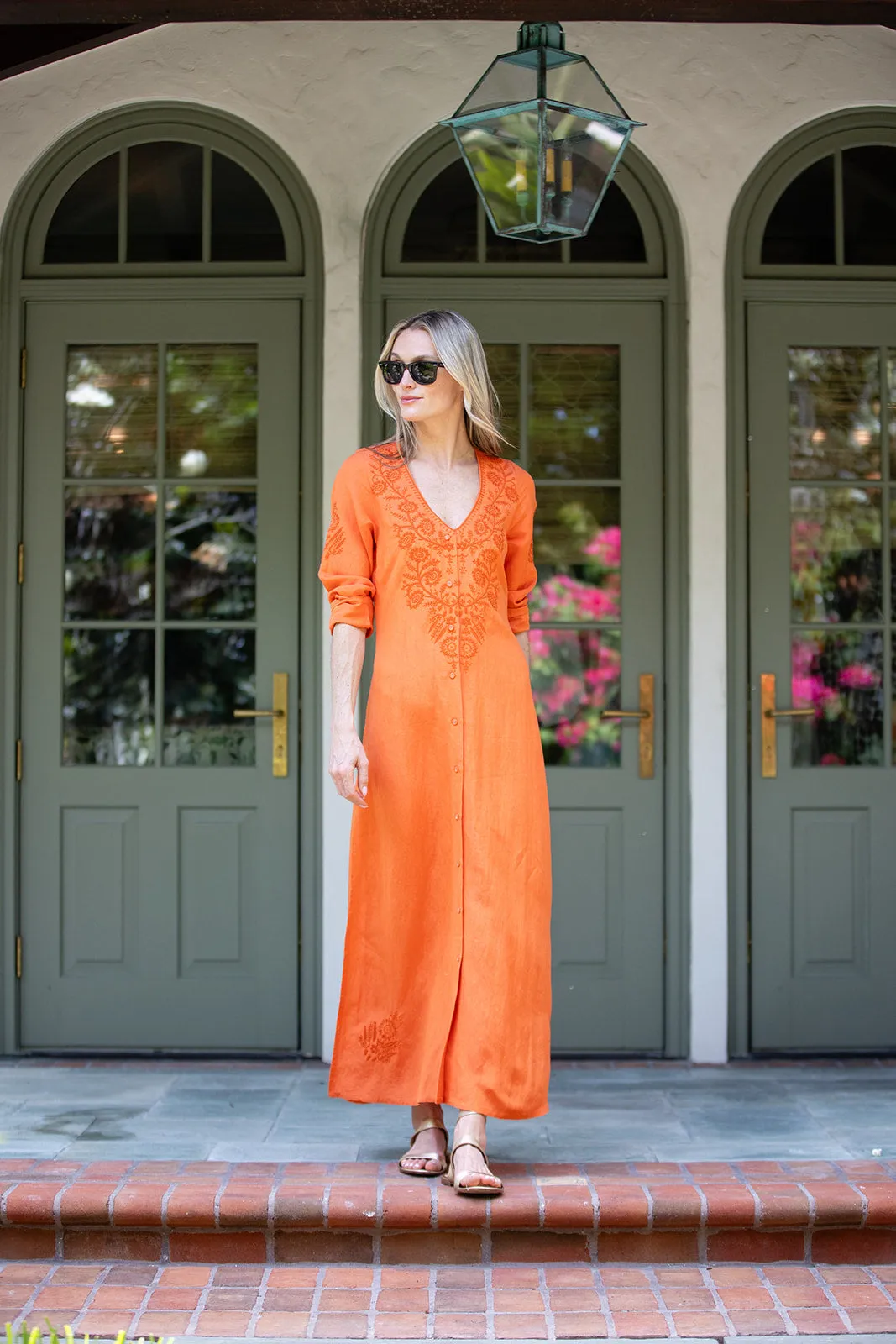 Chloe Caftan - Tangerine sold by Julia Amory product image thumbnail 5