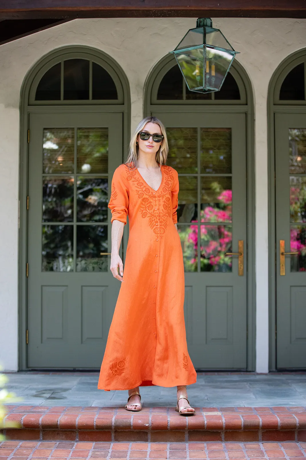 Chloe Caftan - Tangerine sold by Julia Amory product image thumbnail 2