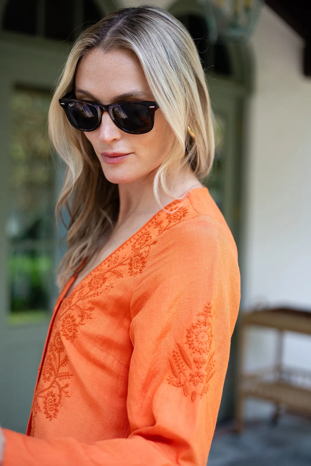 Chloe Caftan - Tangerine sold by Julia Amory product image thumbnail 3