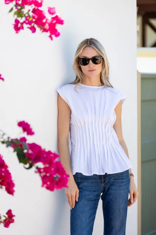 Ava Top Poplin - Blanc sold by Julia Amory
