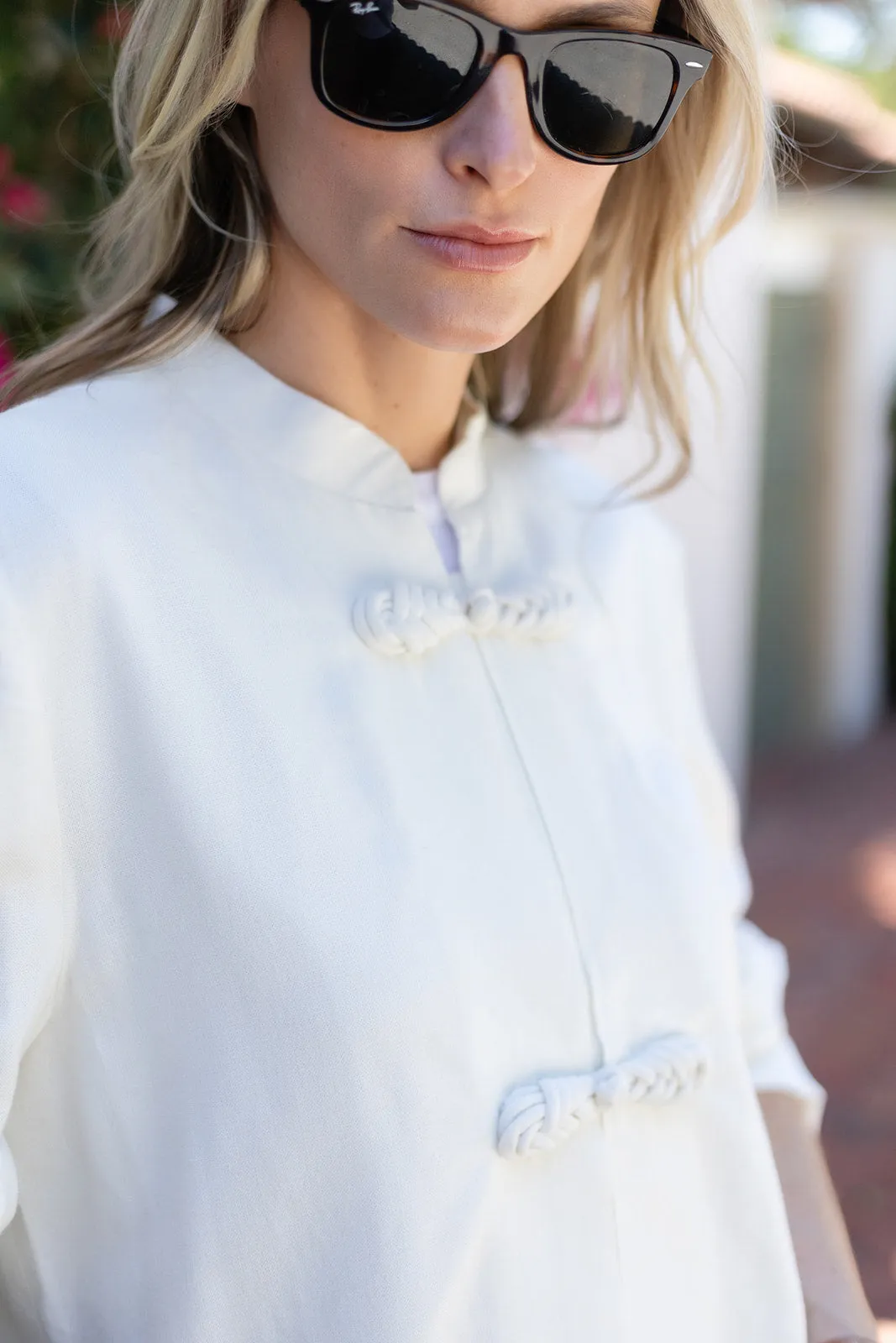 Mandarin Jacket Linen - Blanc sold by Julia Amory product image thumbnail 2