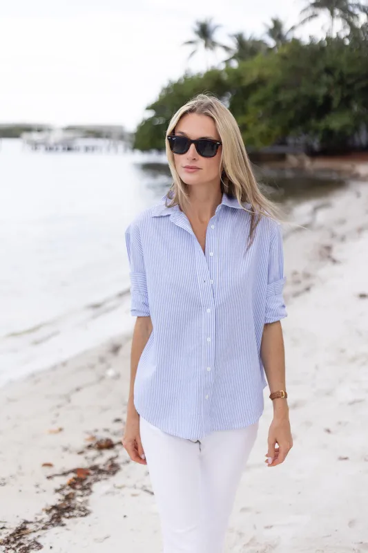 Carolyn Shirt Striped - Ciel sold by Julia Amory