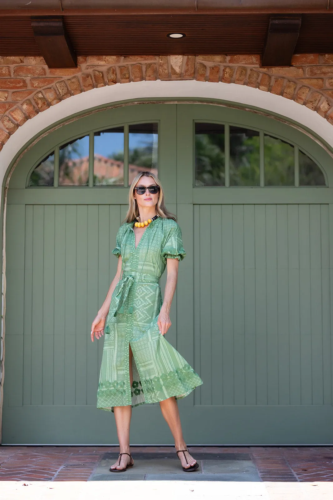 Zoe Dress - Sage Tangier Patchwork sold by Julia Amory product image thumbnail 2