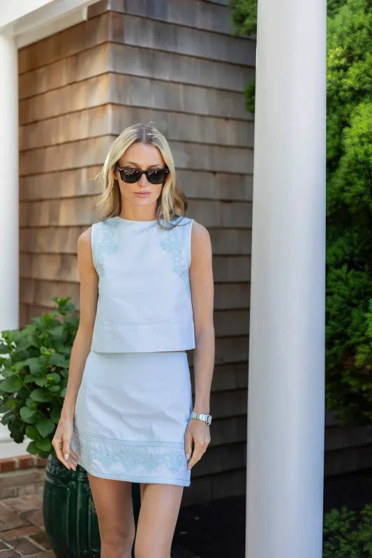 Mustique Slim Top - Pale Aqua sold by Julia Amory