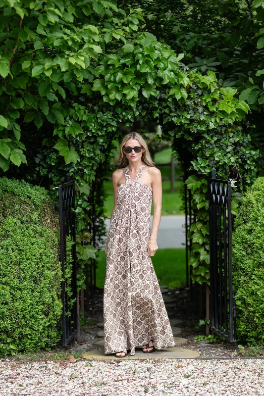 Elle Dress Poplin - Coco Moroccan Medallion sold by Julia Amory