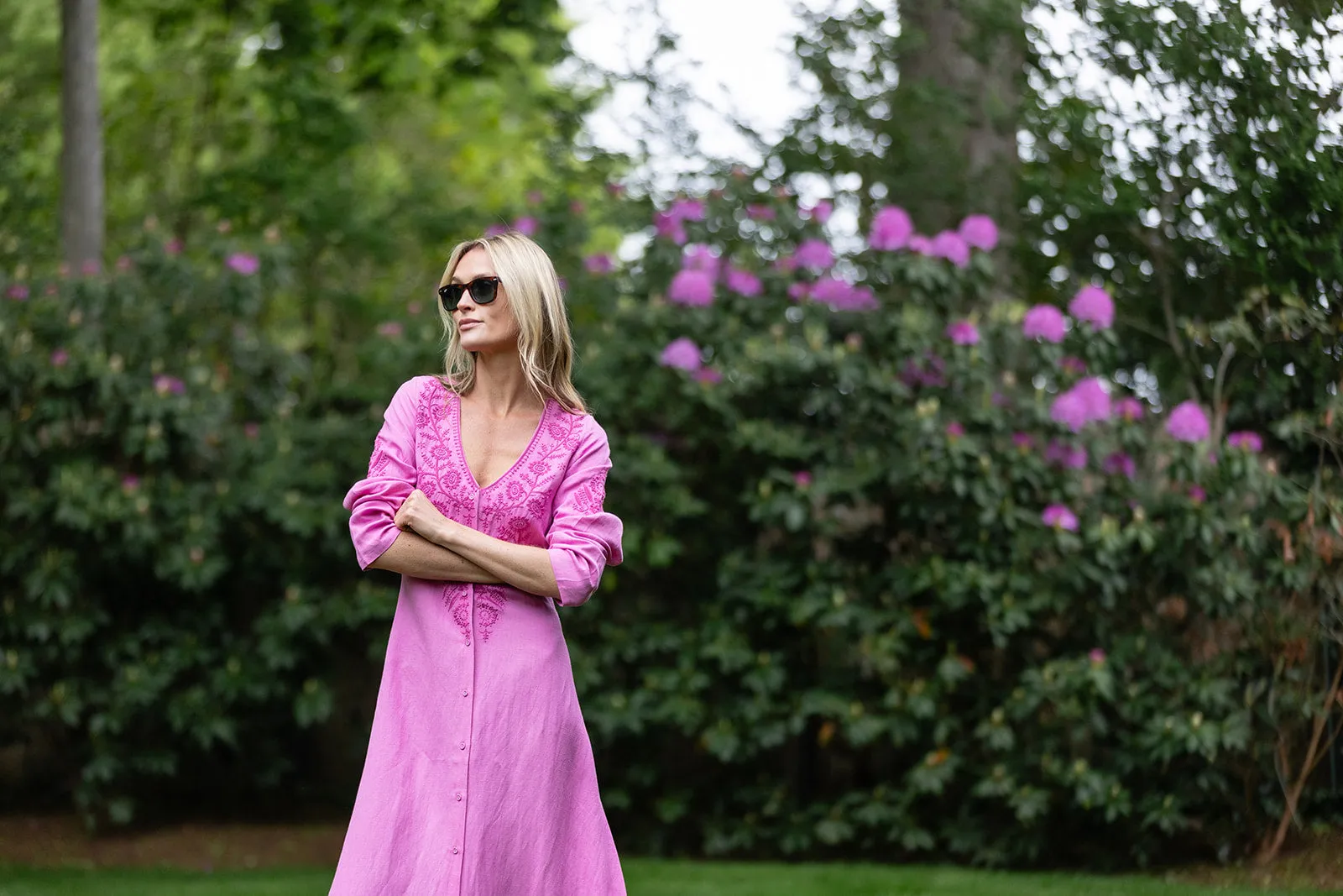 Chloe Caftan - Wild Orchid sold by Julia Amory product image thumbnail 5