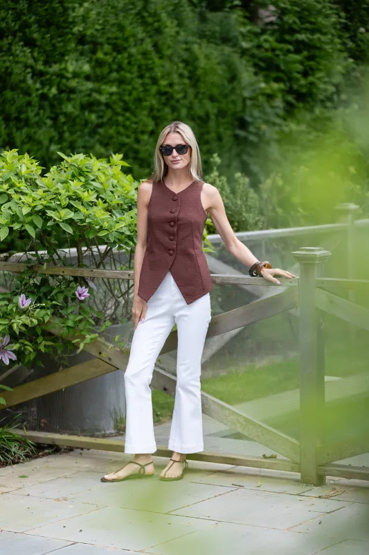 Tess Vest Cotton Slub - Coco sold by Julia Amory