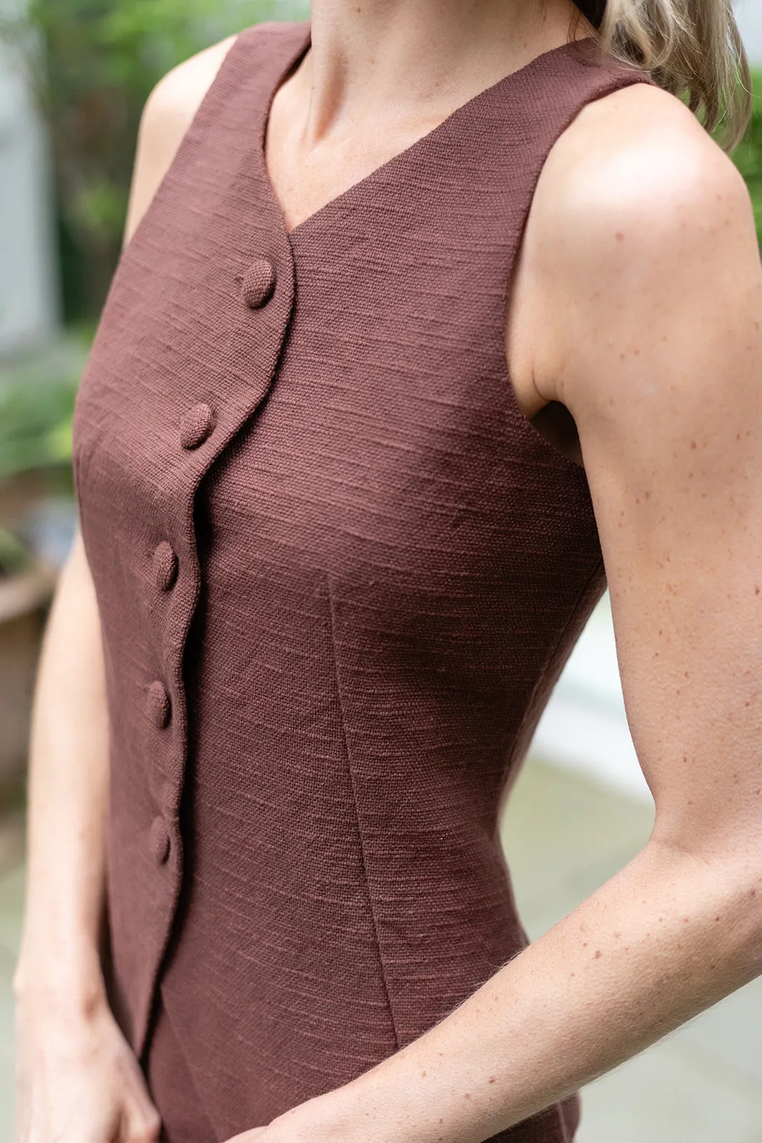 Tess Vest Cotton Slub - Coco sold by Julia Amory product image thumbnail 4