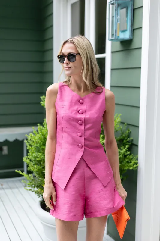 Tess Vest - French Rose sold by Julia Amory