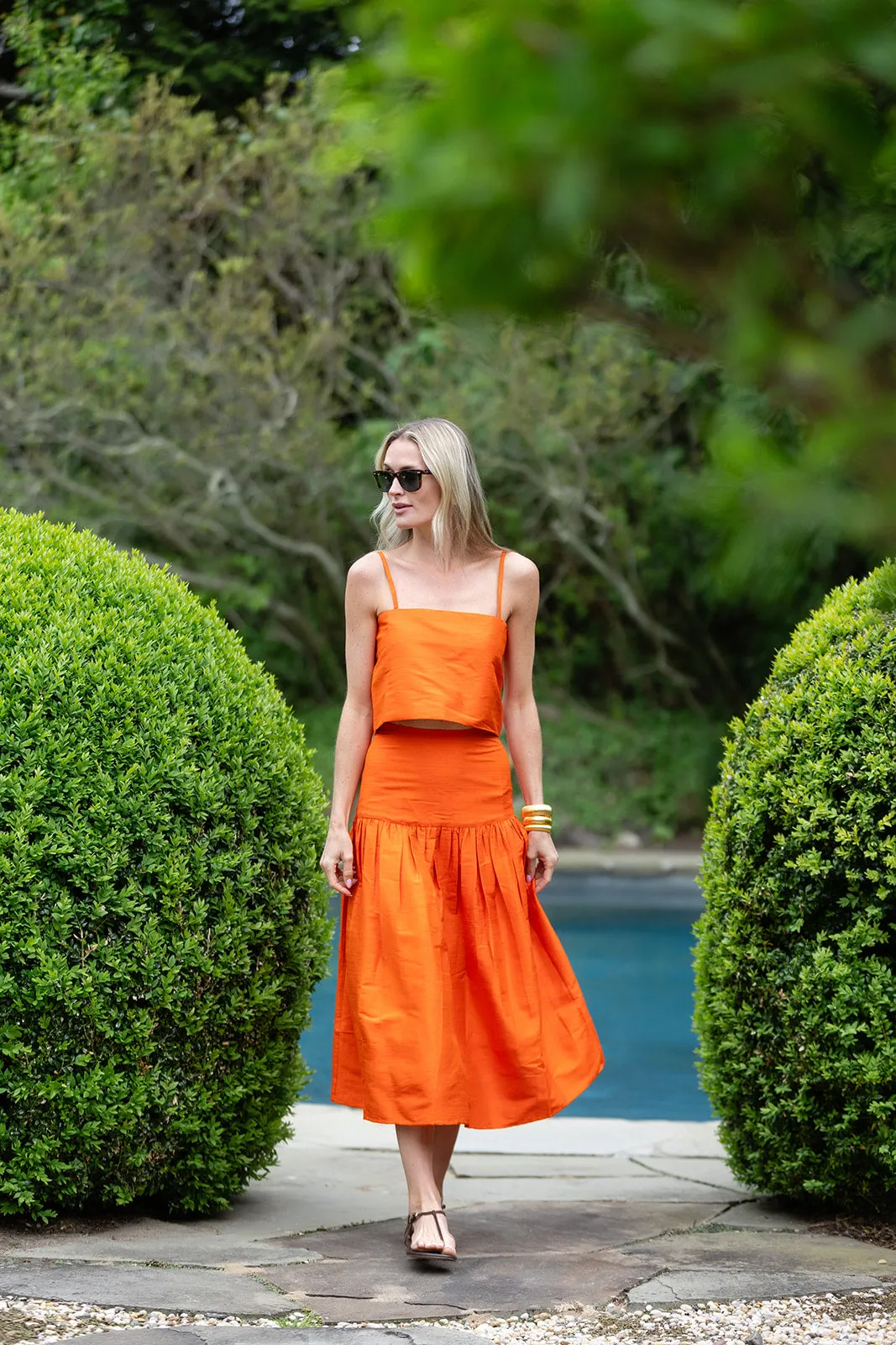Circle Skirt Dupioni - Tangerine sold by Julia Amory product image thumbnail 3