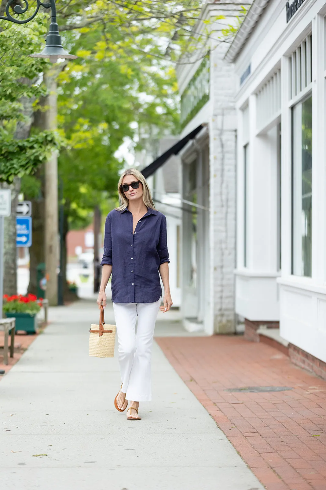Halsey Linen Shirt - Peacoat sold by Julia Amory product image thumbnail 5