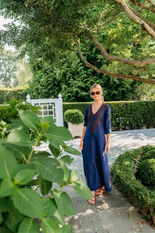 Chloe Caftan - Peacoat sold by Julia Amory