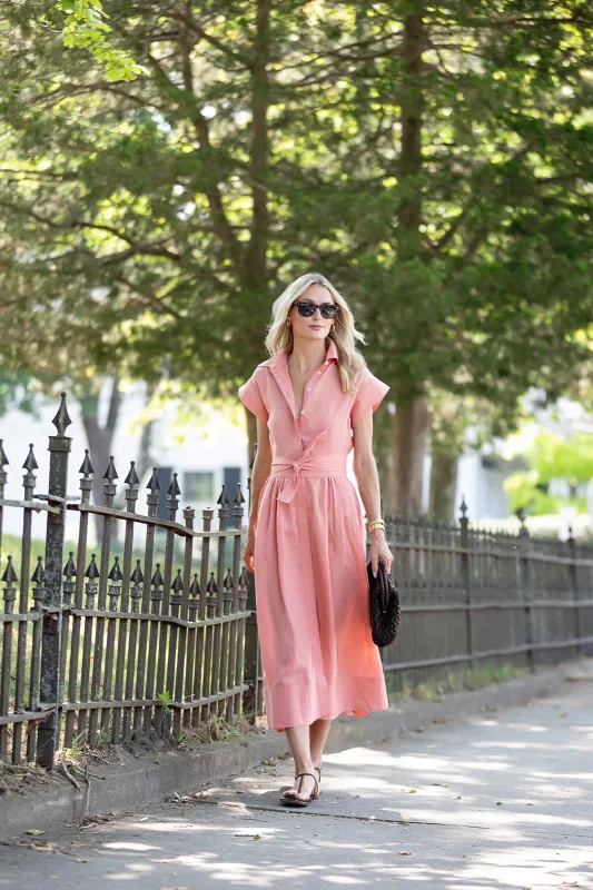 Betty Dress Linen - Terracotta sold by Julia Amory