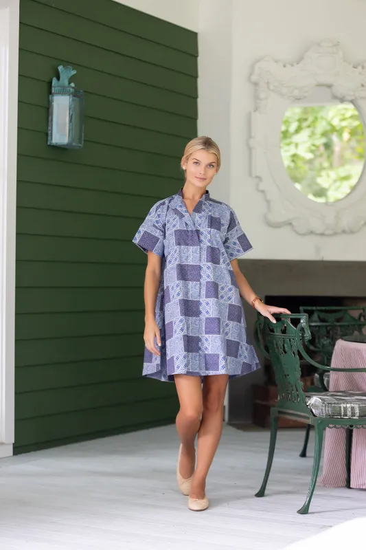 Twiggy Dress - Peacoat Venetian Tile sold by Julia Amory