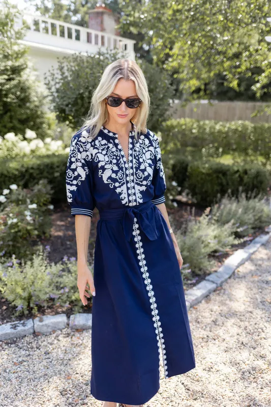 Cordelia Coatue Dress - Peacoat sold by Julia Amory