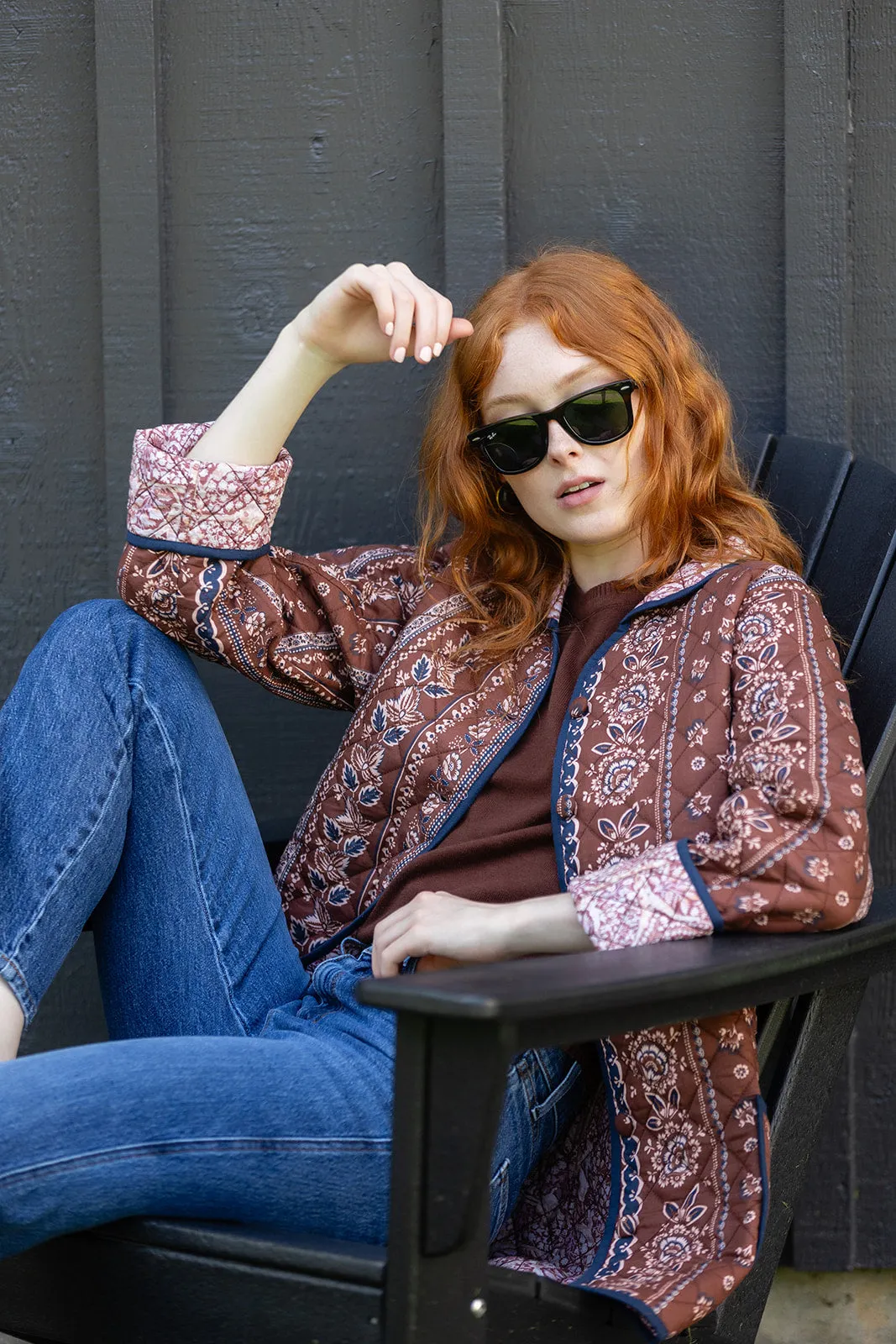 Oversized Dakota Jacket - Coco Privet Stripe sold by Julia Amory product image thumbnail 3