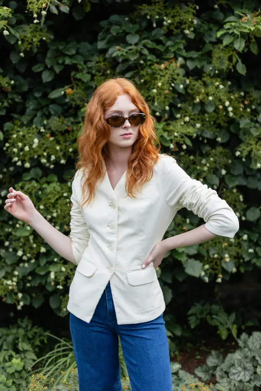 Colette Jacket Corduroy - Warm White sold by Julia Amory