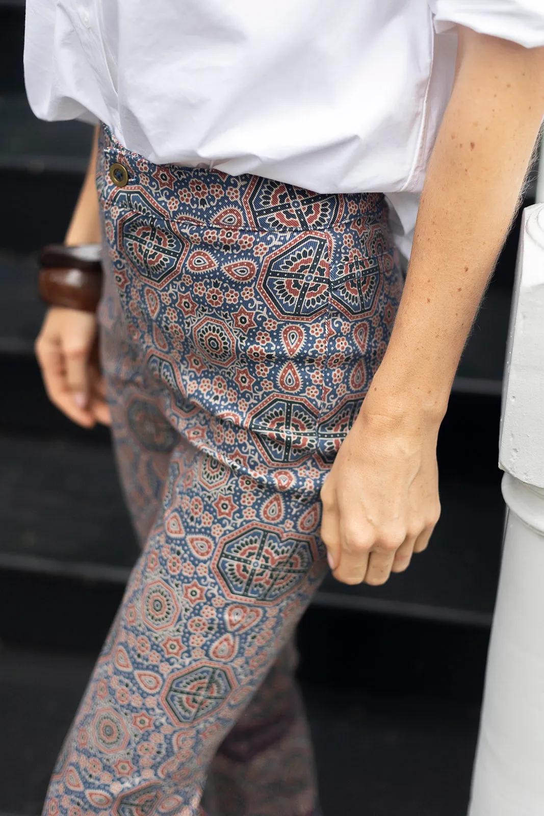 Bell Pant Twill - Peacoat Castillo Medallion sold by Julia Amory product image thumbnail 2