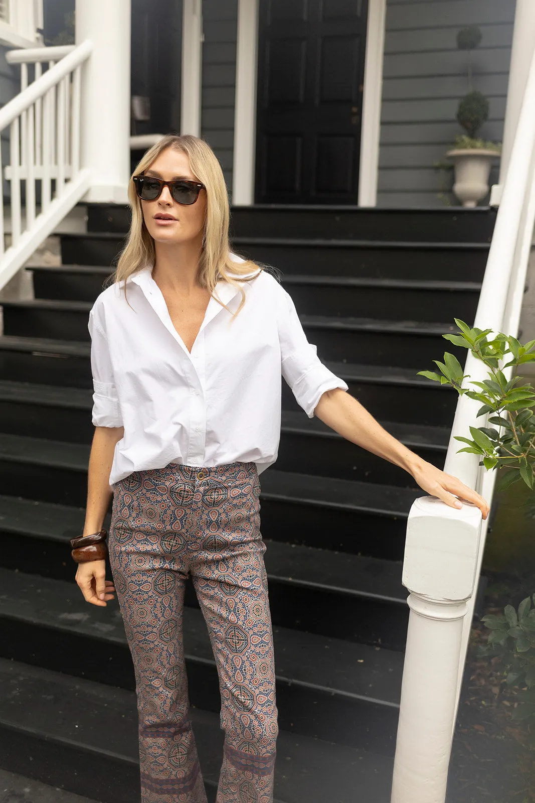 Bell Pant Twill - Peacoat Castillo Medallion sold by Julia Amory product image thumbnail 5