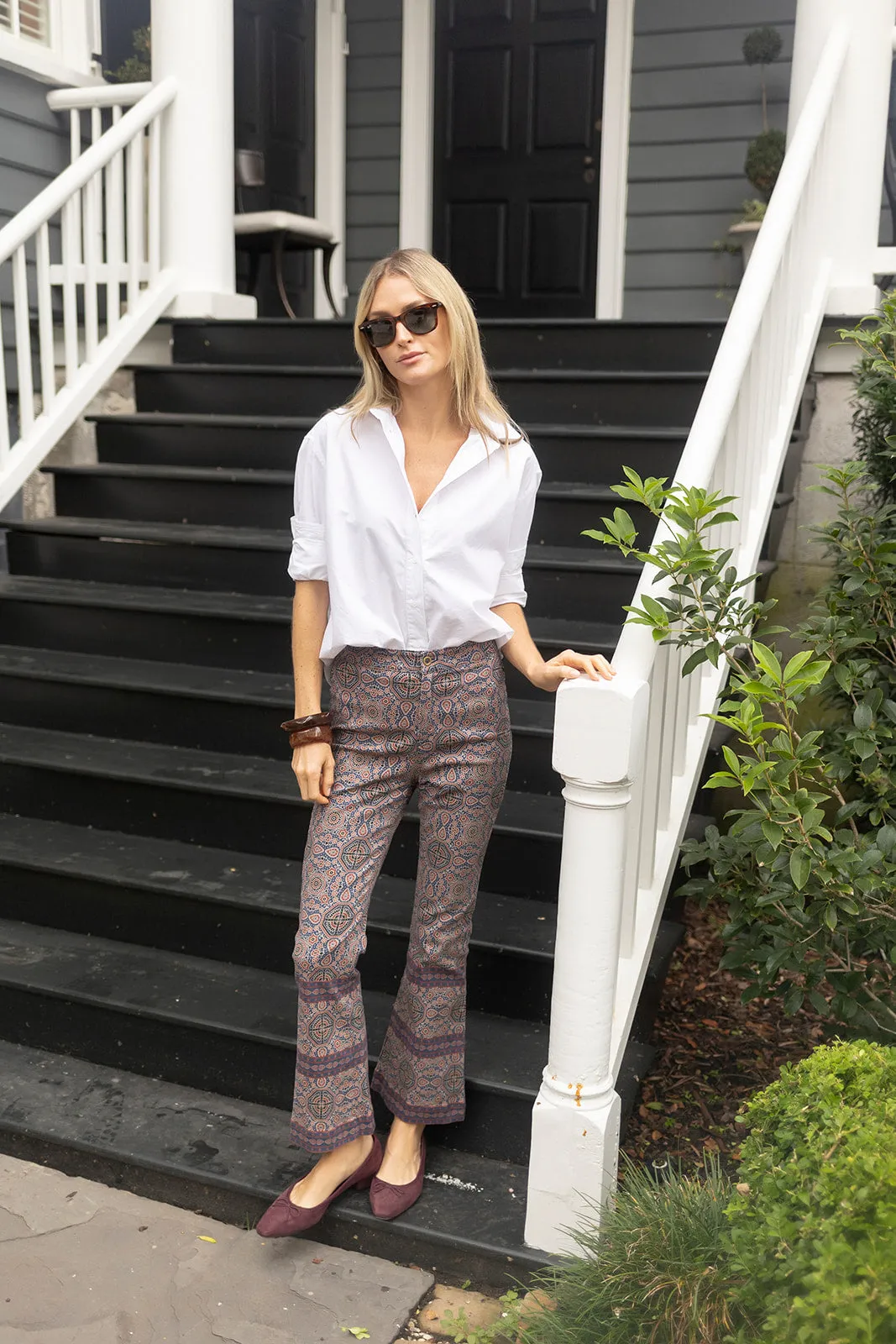 Bell Pant Twill - Peacoat Castillo Medallion sold by Julia Amory product image thumbnail 3